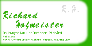 richard hofmeister business card