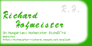 richard hofmeister business card